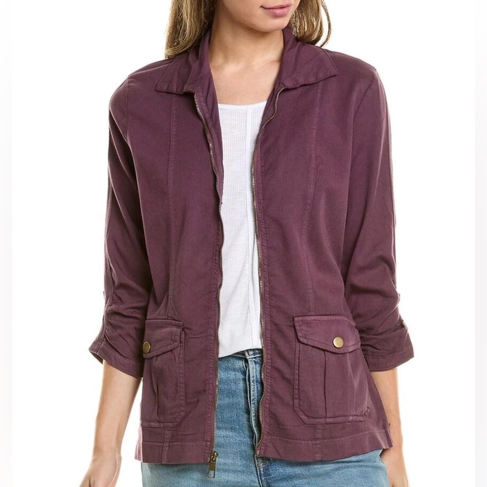 XCVI Wearables Tanner Utility Jacket Size Large Purple